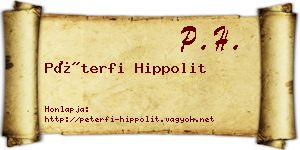 Péterfi Hippolit névjegykártya